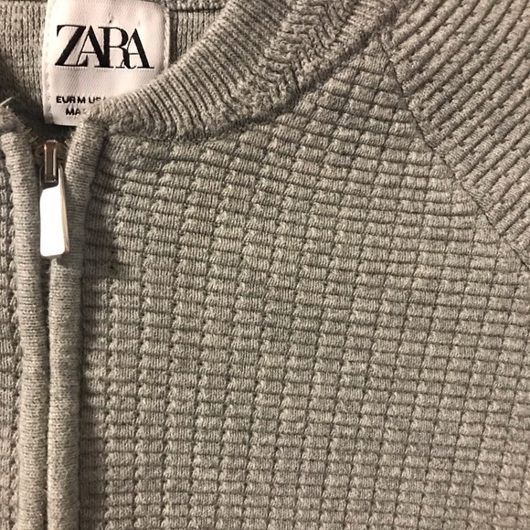 Zara Gray Zip front Cardigan Medium - Picture 7 of 8